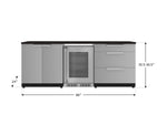 NewAge Outdoor Kitchens Stainless Steel 5-Piece Cabinet Set with 3-Drawer, 2-Door Cabinet, Countertops and Fridge-72117-Garage Giant 