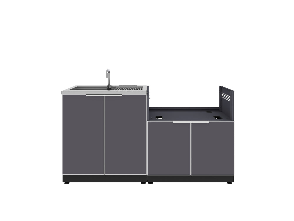 NewAge Outdoor Kitchens Aluminum 2-Piece Cabinet set with Sink and Grill Cabinet-67598-Garage Giant