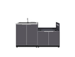 NewAge Outdoor Kitchens Aluminum 2-Piece Cabinet set with Sink and Grill Cabinet-67598-Garage Giant 