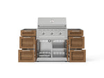 NewAge Outdoor Kitchens Outdoor Grill Island Stainless-Steel Louvered Doors 5-Piece Cabinet Set with 3 Drawers, Grill Cabinet and Performance Grill - (Liquid Propane) 