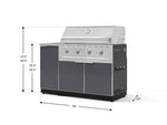 NewAge Outdoor Kitchens Outdoor Grill Island Aluminum 3-Piece Cabinet Set with Sink, Grill Cabinet and Performance Grill-73946-Garage Giant 