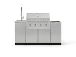 NewAge Outdoor Kitchens Outdoor Grill Island Stainless-Steel 5-Piece Cabinet Set with Sink, 1 Door, Grill Cabinet, Performance Grill and Stainless Steel Countertop - (Natural Gas) 
