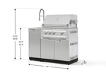 NewAge Outdoor Kitchens Outdoor Grill Island Stainless-Steel 3-Piece Cabinet Set with Sink, Grill Cabinet and Platinum Grill-75276-Garage Giant 