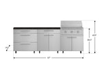 NewAge Outdoor Kitchens Stainless Steel 5-Piece Cabinet Set with Casters and 3 Drawer, Bar, Grill Cabinet, Performance Grill, Countertop-72579-Garage Giant 