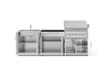 NewAge Outdoor Kitchens Stainless-Steel 5-Piece Cabinet Set with Bar, Sink, Grill Cabinet, Platinum Grill, and Countertop-73405-Garage Giant 
