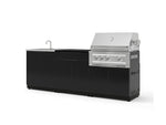 NewAge Outdoor Kitchens Aluminum 5-Piece Cabinet Set with Bar, Sink, Grill Cabinet, Platinum Grill, and Countertop-73381-Garage Giant 