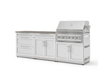 NewAge Outdoor Kitchens Stainless-Steel 5-Piece Cabinet Set with with 3-Drawer, Bar, Grill Cabinet, Platinum Grill and Countertop-73370-Garage Giant 
