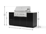 NewAge Outdoor Kitchens Outdoor Grill Island Aluminum 6-Piece Cabinet Set with 1 Door, 3 Drawer, Grill Cabinet, Platinum Grill and Dekton in Aeris Countertops - (Liquid Propane) 