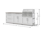 NewAge Outdoor Kitchens Stainless-Steel 5-Piece Cabinet Set with 3-Drawer, Bar, Grill Cabinet, Performance Grill and Countertop-73363-Garage Giant 