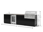NewAge Outdoor Kitchens Aluminum 6-Piece Cabinet Set with Sink, Bar, Grill Cabinet, Performance Grill, Countertop and Glass Door Fridge-73795-Garage Giant 