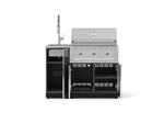 NewAge Outdoor Kitchens Outdoor Grill Island Aluminum 3-Piece Cabinet Set with Sink, Grill Cabinet and Performance Grill-75330-Garage Giant 