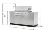 NewAge Outdoor Kitchens Outdoor Grill Island Stainless-Steel 5-Piece Cabinet Set with Sink, 1 Door, Grill Cabinet, Platinum Grill and Stainless Steel Countertop - (Natural Gas) 