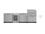 NewAge Outdoor Kitchens Stainless Steel 4-Piece Cabinet Set with 3-Drawer, Bar, Grill Cabinet and Fridge-66579-Garage Giant 