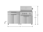 NewAge Outdoor Kitchens Stainless Steel 4-Piece Cabinet Set with Caster and Bar, Grill Cabinet, Performance Grill, and Countertop-72423-Garage Giant 