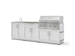 NewAge Outdoor Kitchens Stainless-Steel 5-Piece Cabinet Set with Bar, Sink, Grill Cabinet, Performance Grill, and Countertop-73437-Garage Giant 