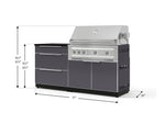 NewAge Outdoor Kitchens Aluminum 4-Piece Cabinet Set with 3 Drawer, Grill Cabinet, Platinum Grill and Countertop-71621-Garage Giant 