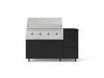 NewAge Outdoor Kitchens Outdoor Grill Island Stainless-Steel 4-Piece Cabinet Set with Casters and 3-Drawer, Grill Cabinet, Performance Grill and Dekton in Sirius Countertop - (Liquid Propane) 