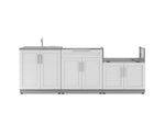 NewAge Outdoor Kitchens Stainless Steel 3-Piece Cabinet Set with Sink, Bar and Grill Cabinet-67493-Garage Giant 