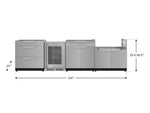 NewAge Outdoor Kitchens Stainless Steel 4-Piece Cabinet Set with 3-Drawer, Bar, Grill Cabinet and Fridge-66580-Garage Giant 