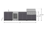 NewAge Outdoor Kitchens Aluminum 6-Piece Cabinet Set with Sink, Bar, Grill Cabinet, Performance Grill, Countertop and Fridge-66329-Garage Giant 