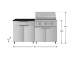 NewAge Outdoor Kitchens Stainless Steel 4-Piece Cabinet Set with Caster and Bar, Grill Cabinet, Platinum Grill, and Countertop-72246-Garage Giant 
