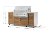 NewAge Outdoor Kitchens Outdoor Grill Island Stainless-Steel Louvered Doors 6-Piece Cabinet Set with Casters and 1 Door, Grill Cabinet, Platinum Grill, Countertops-74907-Garage Giant 