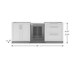 NewAge Outdoor Kitchens Stainless Steel 3-Piece Cabinet Set with 3-Drawer, 2-Door Cabinet and Glass Door Fridge-71539-Garage Giant 