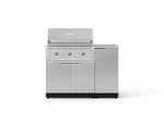 NewAge Outdoor Kitchens Outdoor Grill Island Stainless-Steel 4-Piece Cabinet Set with 1 Door, Grill Cabinet, Performance Grill and Countertop 