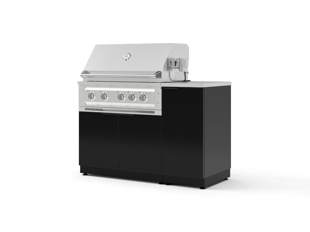 NewAge Outdoor Kitchens Outdoor Grill Island Aluminum 4-Piece Cabinet Set with 1 Door, Grill Cabinet, Platinum Grill and Countertop | 75748
