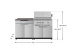 NewAge Outdoor Kitchens Stainless-Steel 4-Piece Cabinet Set with Bar, Grill Cabinet, Platinum Grill, and Countertop-71736-Garage Giant 