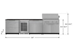 NewAge Outdoor Kitchens Stainless Steel 7-Piece Cabinet Set with 3-Drawer, Bar, Grill Cabinet, Platinum Grill, Countertop, and Fridge-71870-Garage Giant 