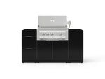 NewAge Outdoor Kitchens Outdoor Grill Island Aluminum 5-Piece Cabinet Set with 1 Door, 3 Drawer, Grill Cabinet and Platinum Grill - (Natural Gas) 
