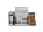 NewAge Outdoor Kitchens Outdoor Grill Island Stainless-Steel Louvered Doors 5-Piece Cabinet Set with Sink, 3 Drawer, Grill Cabinet, Performance Grill and Stainless Steel Countertop - (Natural Gas) 