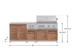 NewAge Outdoor Kitchens Stainless Steel 6-Piece Cabinet Set with Platinum Grill, Dual Side Burner, Bar and Grill Cabinet and Stainless Steel Countertop.-71559-Garage Giant 
