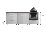 NewAge Outdoor Kitchens Stainless Steel 5-Piece Cabinet Set With Casters and 3 Drawer, Bar, Kamado, Kamado Cabinet, Countertop-72686-Garage Giant 