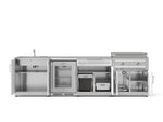 NewAge Outdoor Kitchens Stainless Stee Louvered Door 6-Piece Cabinet Set with Sink, Bar, Grill Cabinet, Platinum Griddle, Countertop and Glass Door Fridge-75127-Garage Giant 