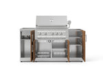 NewAge Outdoor Kitchens Outdoor Grill Island Stainless-Steel 5-Piece Cabinet Set with Sink, 1 Door, Grill Cabinet, Platinum Grill and Stainless Steel Countertop - (Natural Gas) 