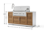 NewAge Outdoor Kitchens Outdoor Grill Island Stainless-Steel 5-Piece Cabinet Set with Sink, 1 Door, Grill Cabinet, Platinum Grill and Stainless Steel Countertop-75326-Garage Giant 