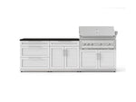 NewAge Outdoor Kitchens Stainless-Steel 5-Piece Cabinet Set with with 3-Drawer, Bar, Grill Cabinet, Platinum Grill and Countertop-73332-Garage Giant 