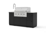 NewAge Outdoor Kitchens Outdoor Grill Island Stainless-Steel 5-Piece Cabinet Set with Sink, 3 Drawer, Grill Cabinet, Performance Grill and Stainless Steel Countertop - (Natural Gas) | Garage Giant 