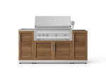 NewAge Outdoor Kitchens Outdoor Grill Island Stainless-Steel 5-Piece Cabinet Set with Sink, 1 Door, Grill Cabinet, Platinum Grill and Stainless Steel Countertop - (Natural Gas) 