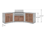 NewAge Outdoor Kitchens Stainless Steel 7-Piece Cabinet Set with 2 Door, Bar, Corner, Grill Cabinet, Performance Grill, and Countertops 