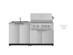 NewAge Outdoor Kitchens Stainless Steel 2-Piece Cabinet set with Sink and Grill Cabinet-67611-Garage Giant 