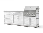 NewAge Outdoor Kitchens Stainless-Steel 5-Piece Cabinet Set with with 3-Drawer, Bar, Grill Cabinet, Platinum Grill and Countertop-67455-Garage Giant 