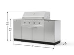 NewAge Outdoor Kitchens Outdoor Grill Island Stainless-Steel 5-Piece Cabinet Set with Sink, 1 Door, Grill Cabinet, Performance Grill and Stainless Steel Countertop - (Natural Gas) 
