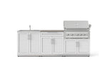 NewAge Outdoor Kitchens Stainless-Steel 5-Piece Cabinet Set with Bar, Sink, Grill Cabinet, Platinum Grill, and Countertop-73439-Garage Giant 