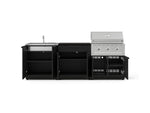 NewAge Outdoor Kitchens Stainless-Steel 5-Piece Cabinet Set with Bar, Sink, Grill Cabinet, Performance Grill, and Countertop-73384-Garage Giant 