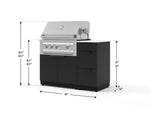 NewAge Outdoor Kitchens Outdoor Grill Island Stainless-Steel 4-Piece Cabinet Set with 3-Drawer, Grill Cabinet, Platinum Grill and Dekton in Aeris Countertop - (Natural Gas) 