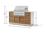 NewAge Outdoor Kitchens Outdoor Grill Island Stainless-Steel Louvered 5-Piece Cabinet Set with Sink, 3 Drawer, Grill Cabinet, Platinum Grill and Stainless Steel Countertop - (Liquid Propane) 