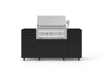 NewAge Outdoor Kitchens Outdoor Grill Island Stainless-Steel 5-Piece Cabinet Set with Casters 1 Door, 3 Drawer, Grill Cabinet and Platinum Grill - (Liquid Propane) 